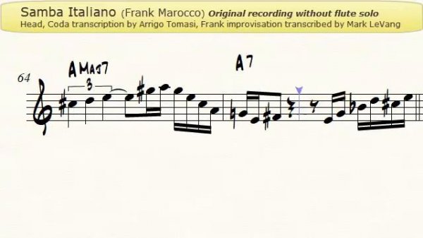 Samba Italiano (Frank Marocco Note by Note) - Jazz Accordion Sheet music