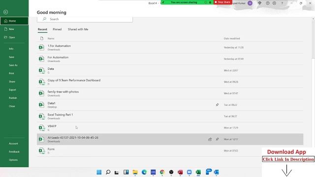 FILE- OPEN Menu - Excel Basic Tutorial in Hindi смотреть онлайн