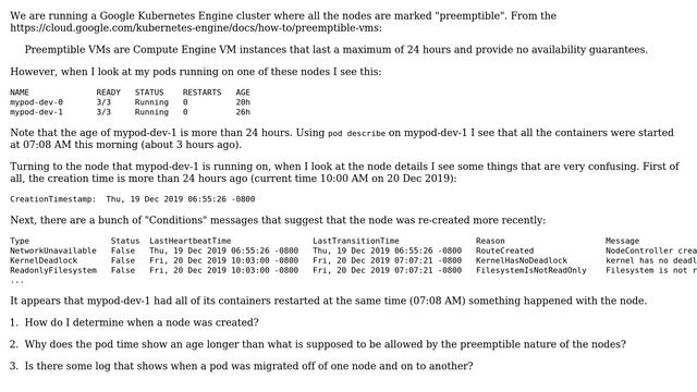 DevOps & SysAdmins: Pod age longer than node age on preemptible node in GKE смотреть онлайн