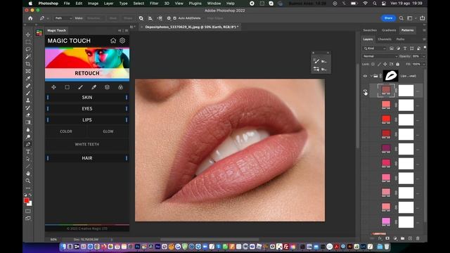 How to Change Lips Color with Photoshop and Magic Touch Panel смотреть онлайн