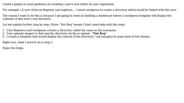 Wordpress: Creating a user's own folder on user registration смотреть онлайн