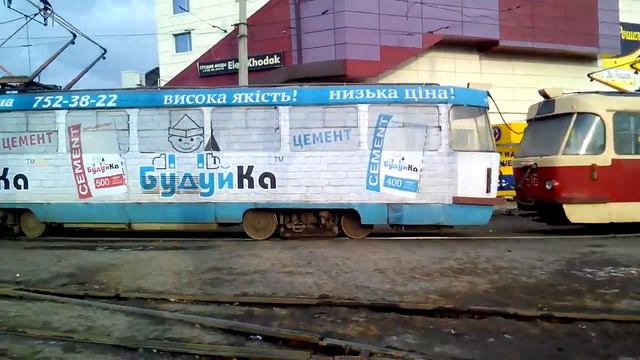 "Измененный маршрут" Харьковский трамвай 26го маршрута сцеп Tatra-T3SU №515-516 кольцо 602 мкрн смотреть онлайн