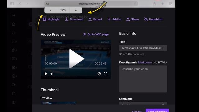 How to zoom in / out in Safari on iPad | Save changes visibility issue on Twitch Safari iPad смотреть онлайн