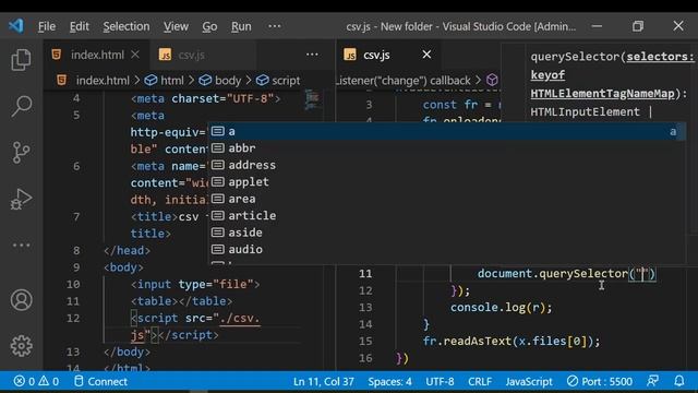 How to read csv data in html table using Javascript ( JS ) | csv to html смотреть онлайн