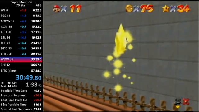 N64| Super Mario 64 -- 70 star in 56:21 смотреть онлайн