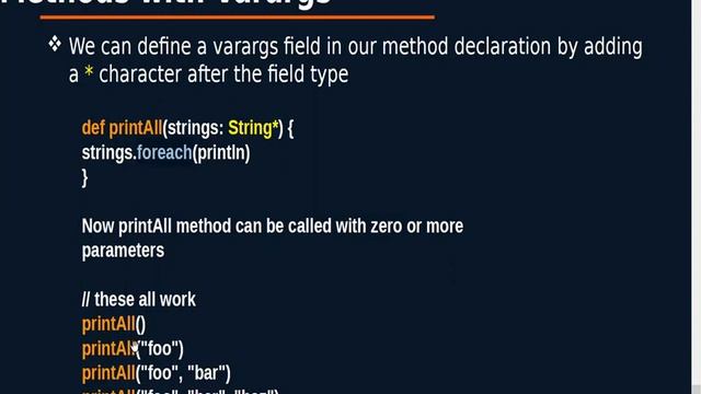 Methods with Varargs in Scala v4 смотреть онлайн