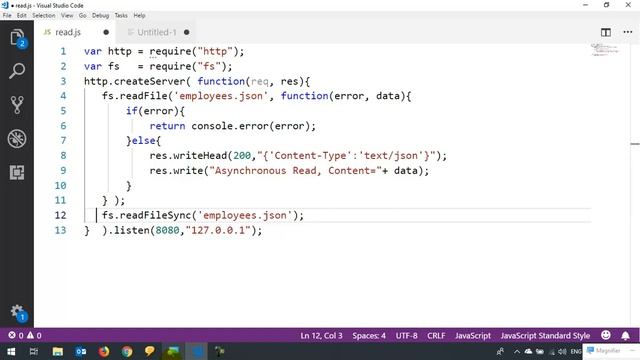 12 Node js File System Module fs read Asynchronous and Synchronous Methods смотреть онлайн