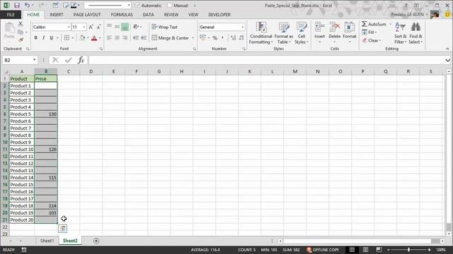 Excel - Paste Special (Option Skip Blank) смотреть онлайн