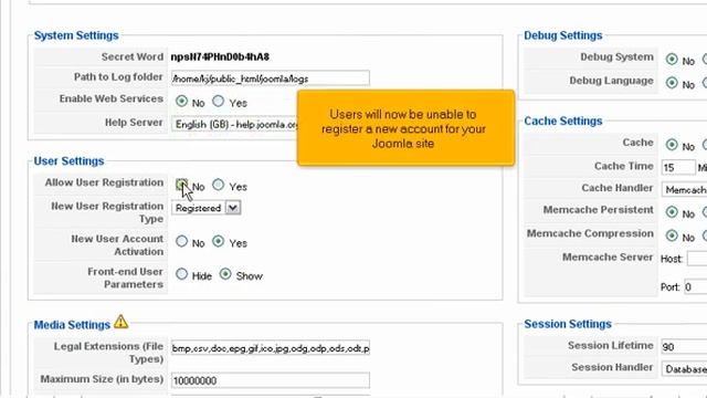 How to prevent new user registrations in Joomla - Joomla Tutorials смотреть онлайн
