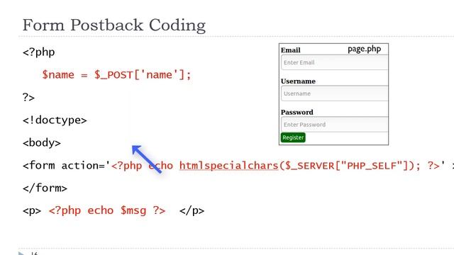 PHP Form Postback смотреть онлайн