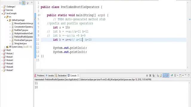 What is the difference between prefix and post fix operators in Java?(English) смотреть онлайн