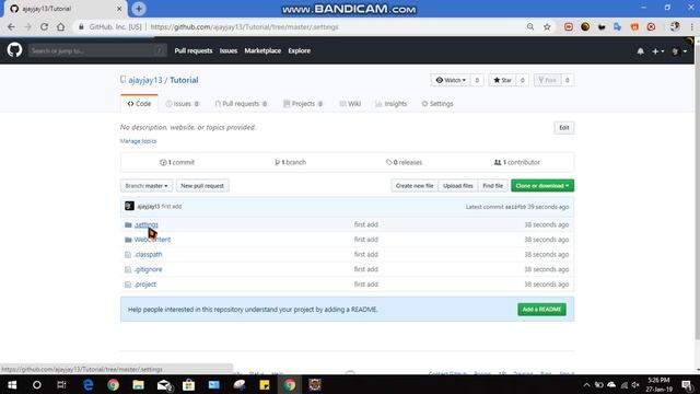 Exporting(pushing) Existing Project From Eclipse Into Github