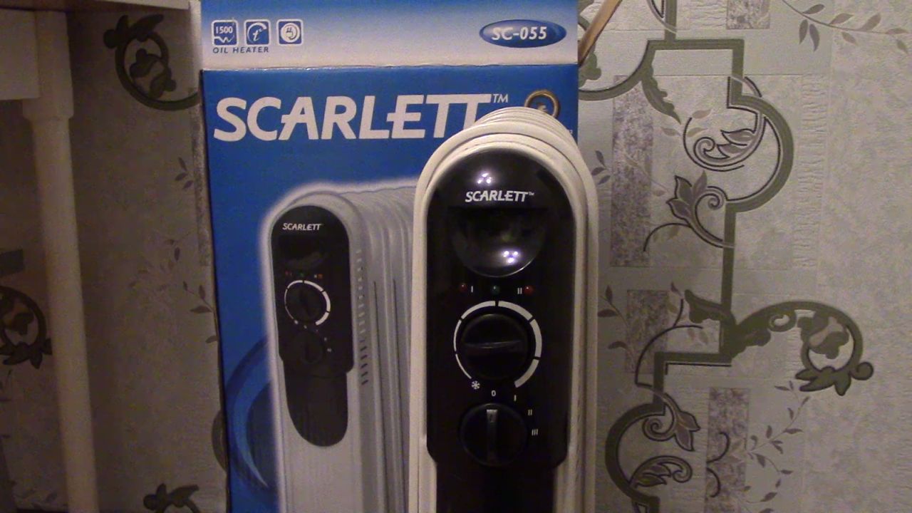 Масляный радиатор Скарлет Scarlett SC-055. Scarlett обогреватель (Скарлет). смотреть онлайн