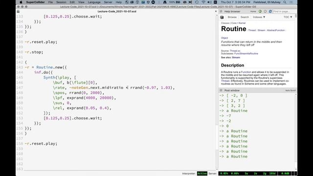 Events, Patterns, Sequencing I - Week 7 Fall 2021 MUS 499C - Intro to SuperCollider смотреть онлайн