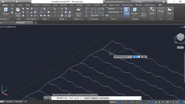 AutoCAD Surface | Water Waves 3D Modeling (Polyline Spline) - QasimCAD смотреть онлайн