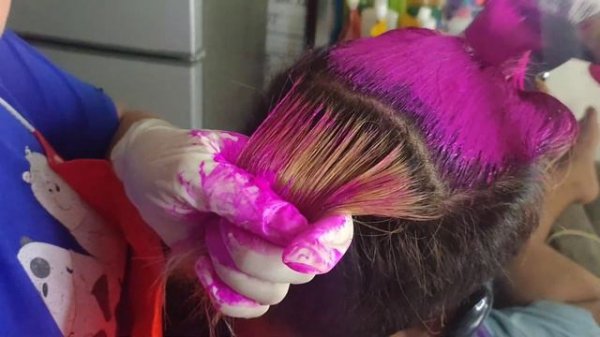 HAIR BLEACHING | Fuchsia Pink Hair Color | Dark Pink Hair Color | EPSA