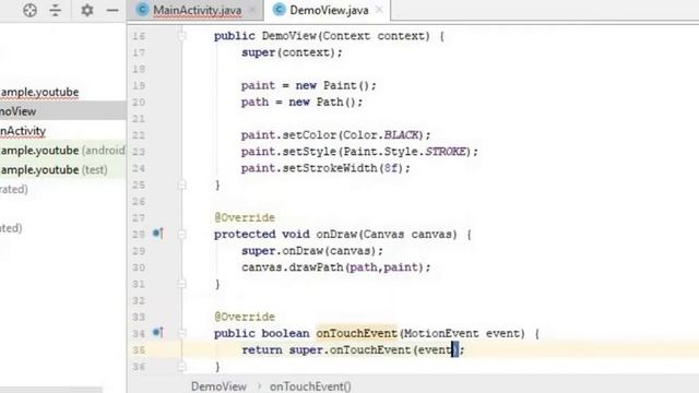 Create a Simple Paint Application using Custom Canvas in Android. смотреть онлайн