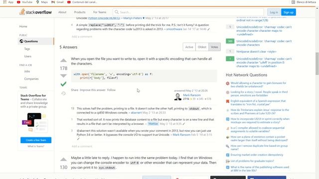 NO SOLUTION UnicodeEncodeError: 'charmap' codec can't encode character '\ufb01' - Part 1 | Python смотреть онлайн