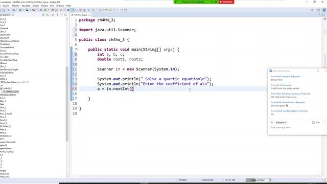 Java Programming, Solving a quartic equation ( ax2 + bx + c). calculates and display the two roots смотреть онлайн