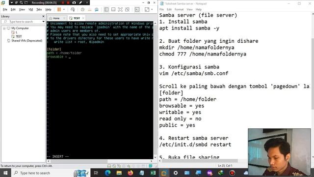 Tutorial instalasi Samba server Debian 10 di VMware смотреть онлайн