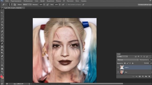 KYLIE JENNER MAKEUP HARLEY QUINN! | SUICIDE SQUAD | HOW TO MAKE MAKEUP HARLEY QUINN IN PHOTOSHOP смотреть онлайн