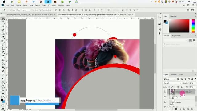 Square Brochure Cover Design - Photoshop CC 2018 Tutorial смотреть онлайн