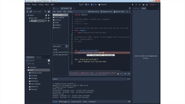 Menu functionality - GD Script - Godot tutorial - 2D Platformer смотреть онлайн