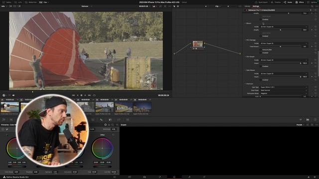 DeHancer OFX 7.1 (Beta) OVERSCAN Adjustable Film Overlayer in Davinci Resolve 18.6 смотреть онлайн