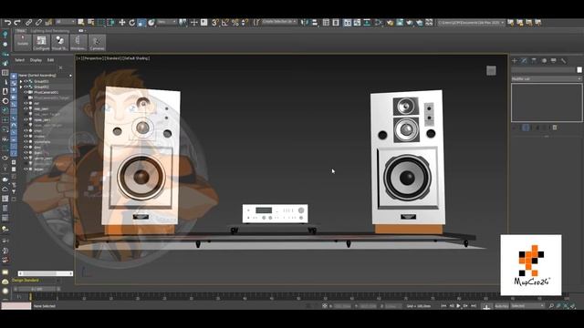 Образец 3D модели "Музыкальный центр" (Autodesk 3ds Max 2020) смотреть онлайн