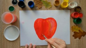 Рисуем яблоко. Гуашь.