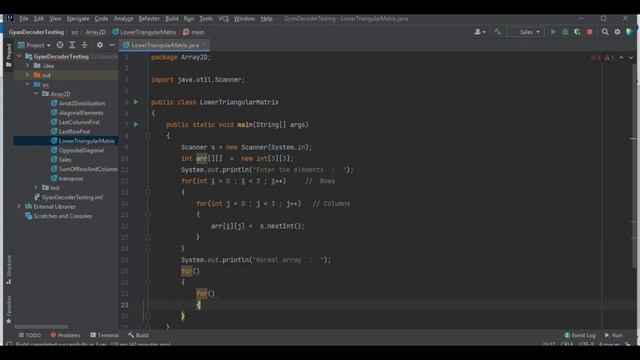 #1 Lower Triangular 2d array matrix in java | 2D Array Special Series смотреть онлайн