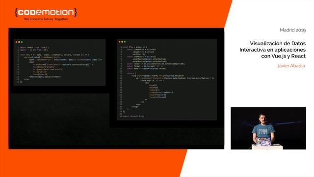 Visualización de Datos Interactiva en aplicaciones con Vue.js y React - Javier Abadía смотреть онлайн