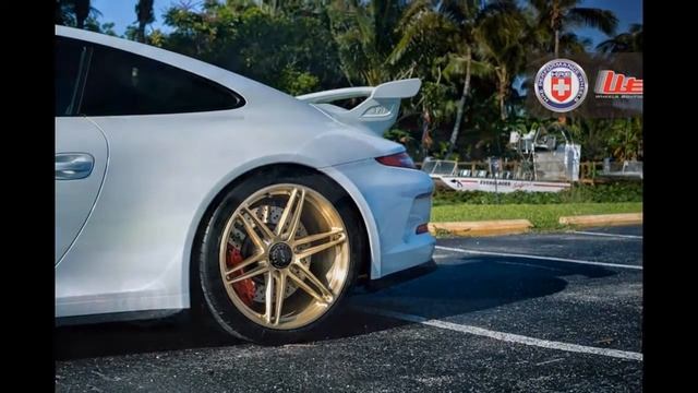 Porsche 991 911 GT3 on Gold HRE Wheels смотреть онлайн
