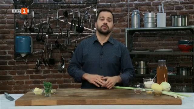 Кайзеровано свинско с праз и крем супа с праз - 