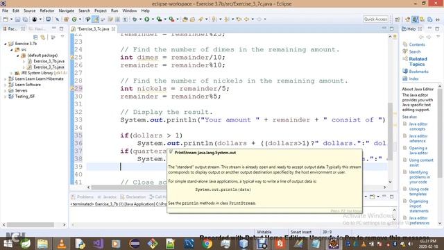 Introduction To Java Programming Exercise 3 7c смотреть онлайн