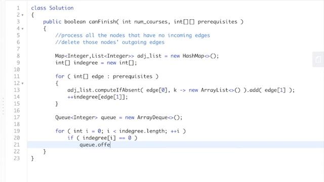 LeetCode 207. Course Schedule I - (Kahn's Algorithm / BFS) смотреть онлайн