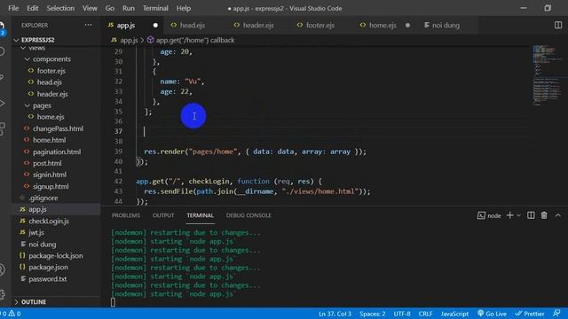 K13 Sử dụng view engine EJS смотреть онлайн
