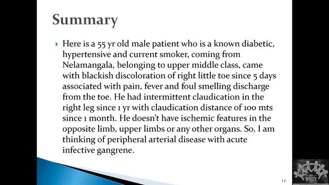 PERIPHERAL VASCULAR DISEASE Clinical case presentation Part 1 смотреть онлайн