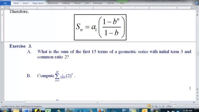 Algebra 6.4.1 Geometric Series смотреть онлайн