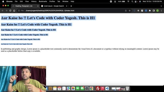 Heading, Link & Paragraph Tag | Full Stack Developer | Zero 2 Hero | Hindi| Coder Yogesh смотреть онлайн