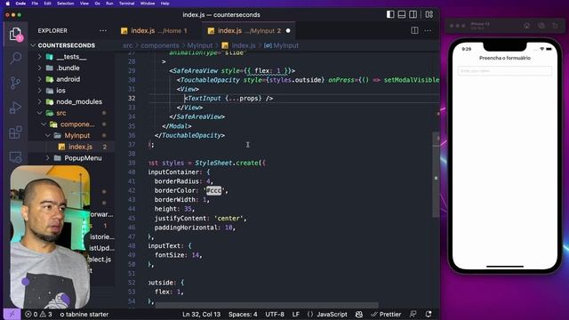 ? ? - Formulário sem KeyboardAvoidingView com essa Input - React Native смотреть онлайн