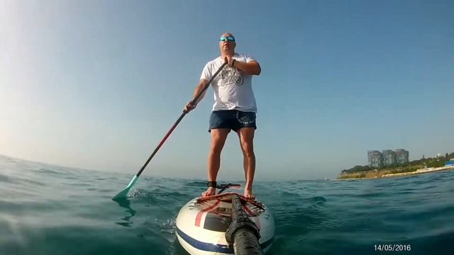 SUP GLADIATOR ELITE на черном море , набережная г. Анапы (надувной сап на море) 05.06.2002 смотреть онлайн