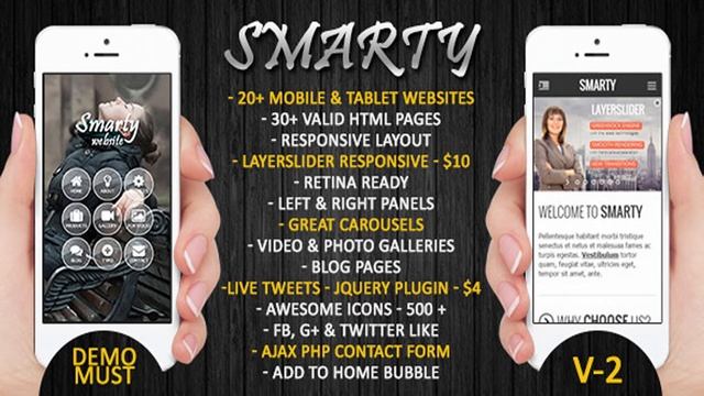 Smarty | Mobile & Tablet Responsive Web Template | Themeforest Website Templates and Themes смотреть онлайн