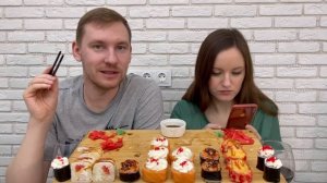 МУКБАНГ РОЛЛЫ ФИЛАДЕЛЬФИЯ ЗАПЕЧЁННЫЕ С КУРИЦЕЙ СУШИ MUKBANG ROLLS PHILADELPHIA Tiki Tex обзор