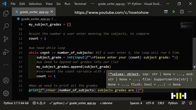 Beginners Python Programming | Grade Sorter Application | Project Base Python Tutorials | Project 1 смотреть онлайн