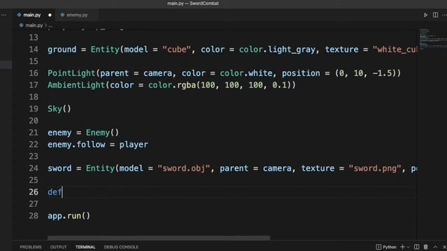 Python 3D Sword Combat Tutorial смотреть онлайн