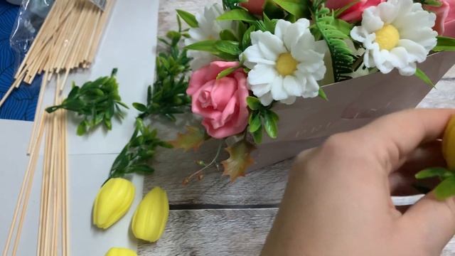 Сборка букета из мыла ? Букет с ромашками из мыла ручной работы, Мыловарение. смотреть онлайн
