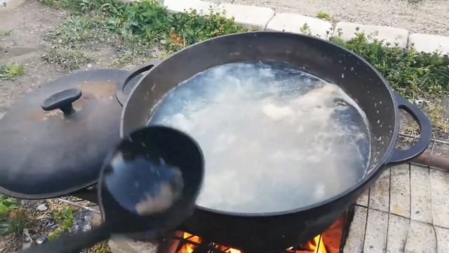 Деревенский суп в казане!!!! Очень вкусно!