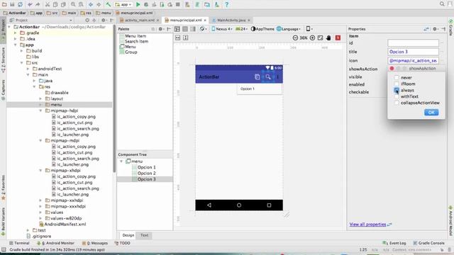 Curso de Android Studio: ActionBar y botones de accion en nuestra app смотреть онлайн