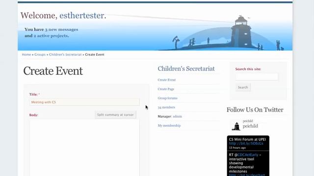 PEI Child Forum Tutorial #1: Creating a Group Event смотреть онлайн